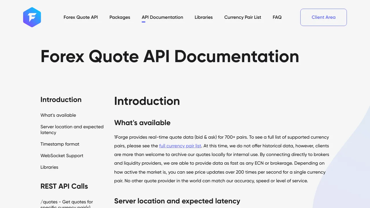 Screenshot of 1Forge website