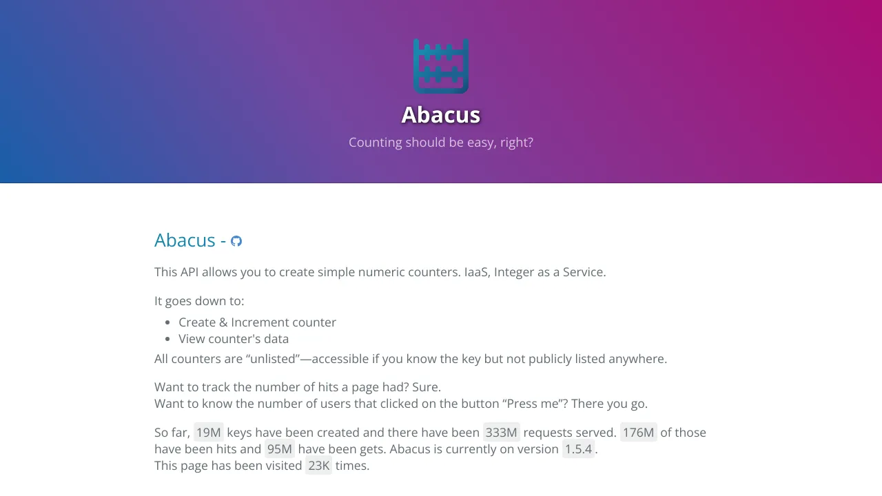 Screenshot of Abacus website