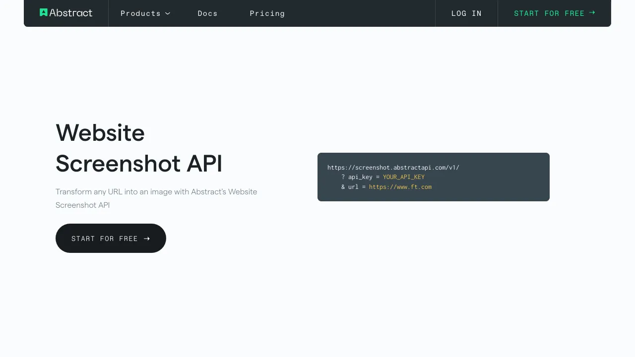 Screenshot of Abstract Screenshot website