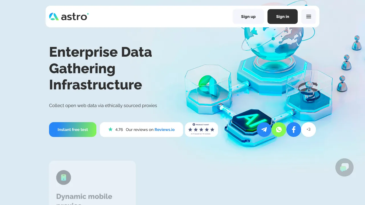Screenshot of AstroProxy website