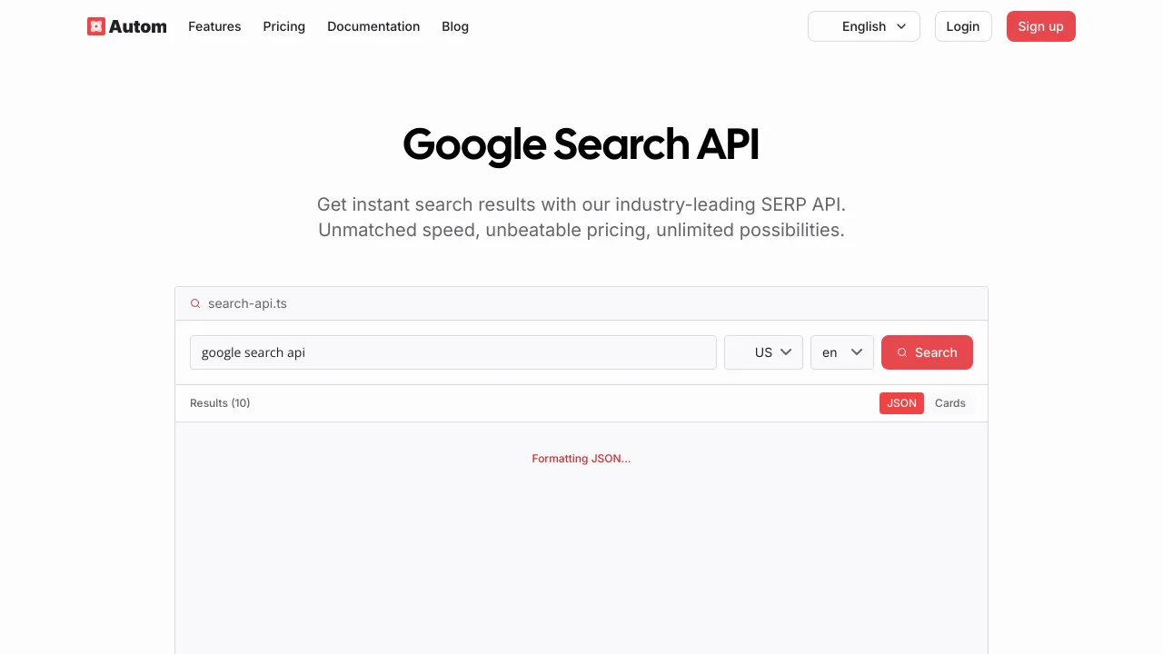 Screenshot of Autom.dev website