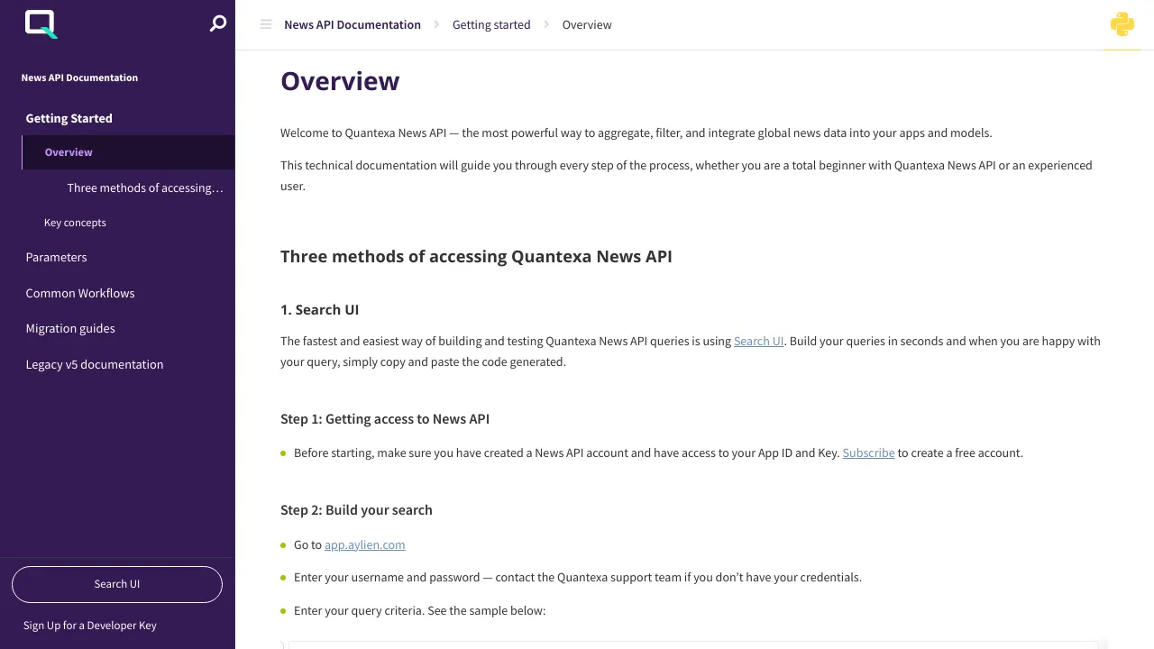 Screenshot of Aylien Text Analysis website
