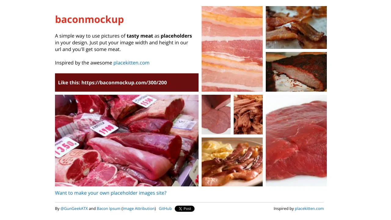 Screenshot of BaconMockup website