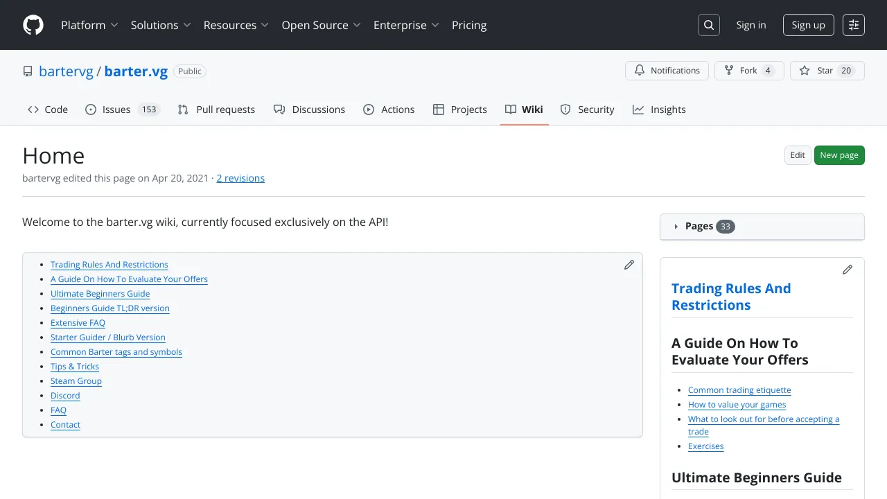 Screenshot of Barter.VG website