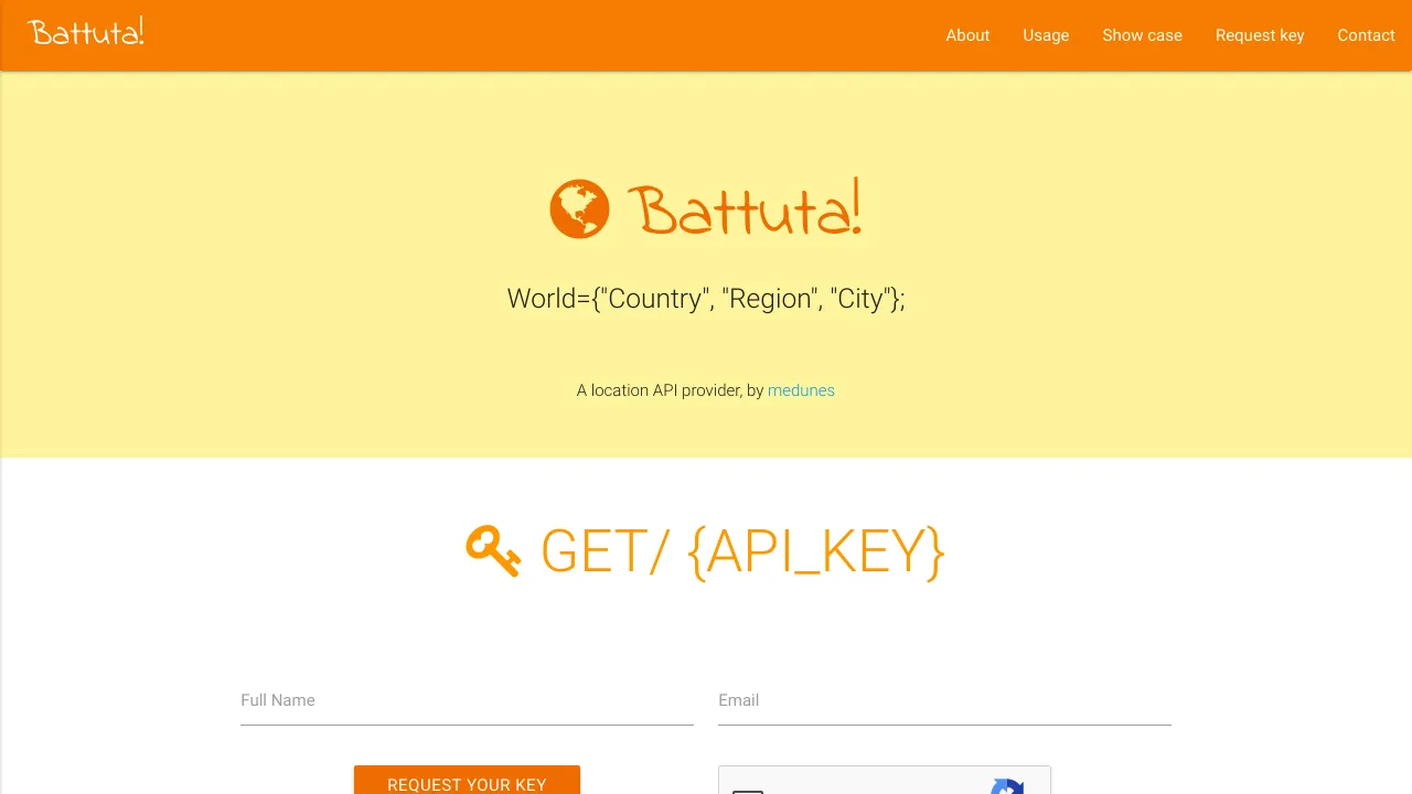 Screenshot of Battuta website