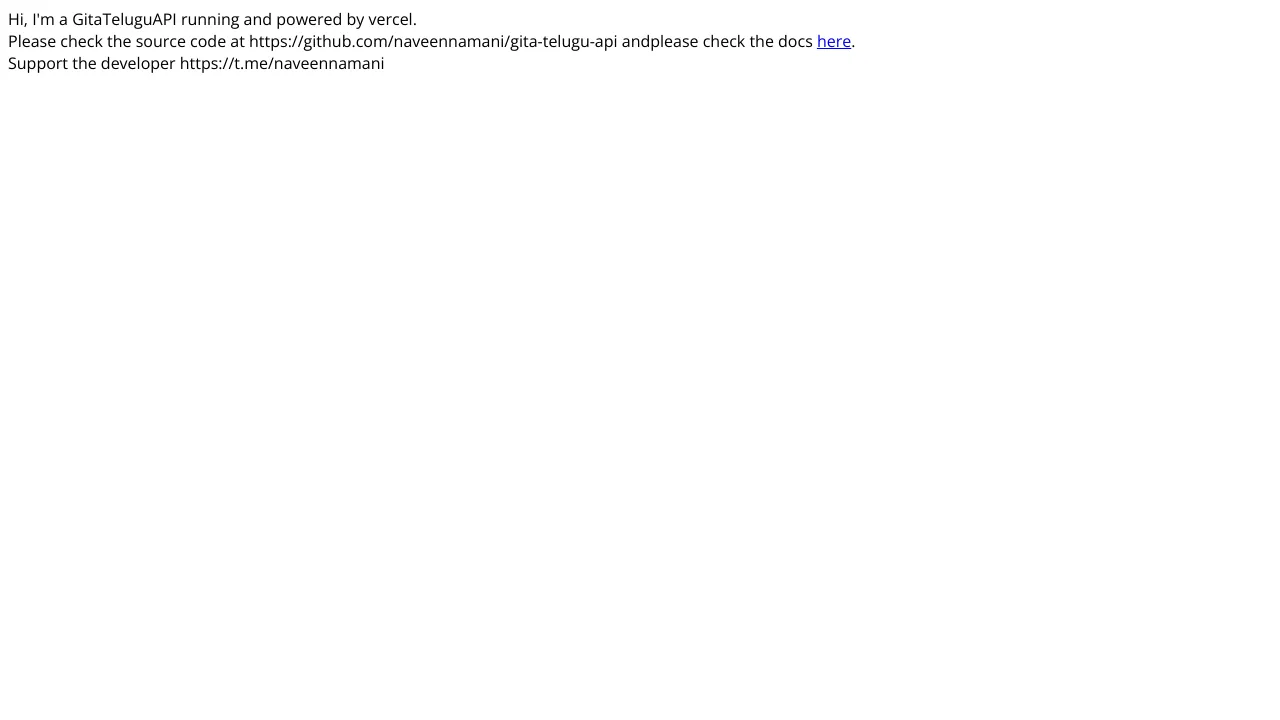 Screenshot of Bhagavad Gita Telugu website