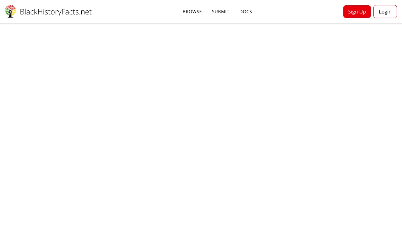 Screenshot of Black History Facts website