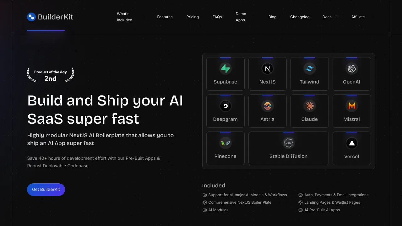 Screenshot of BuilderKit website