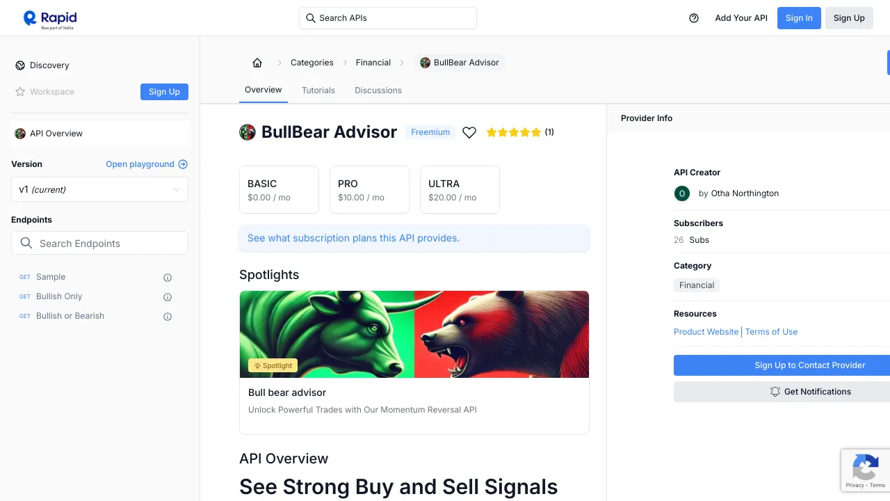 Screenshot of Bullbear Advisors website