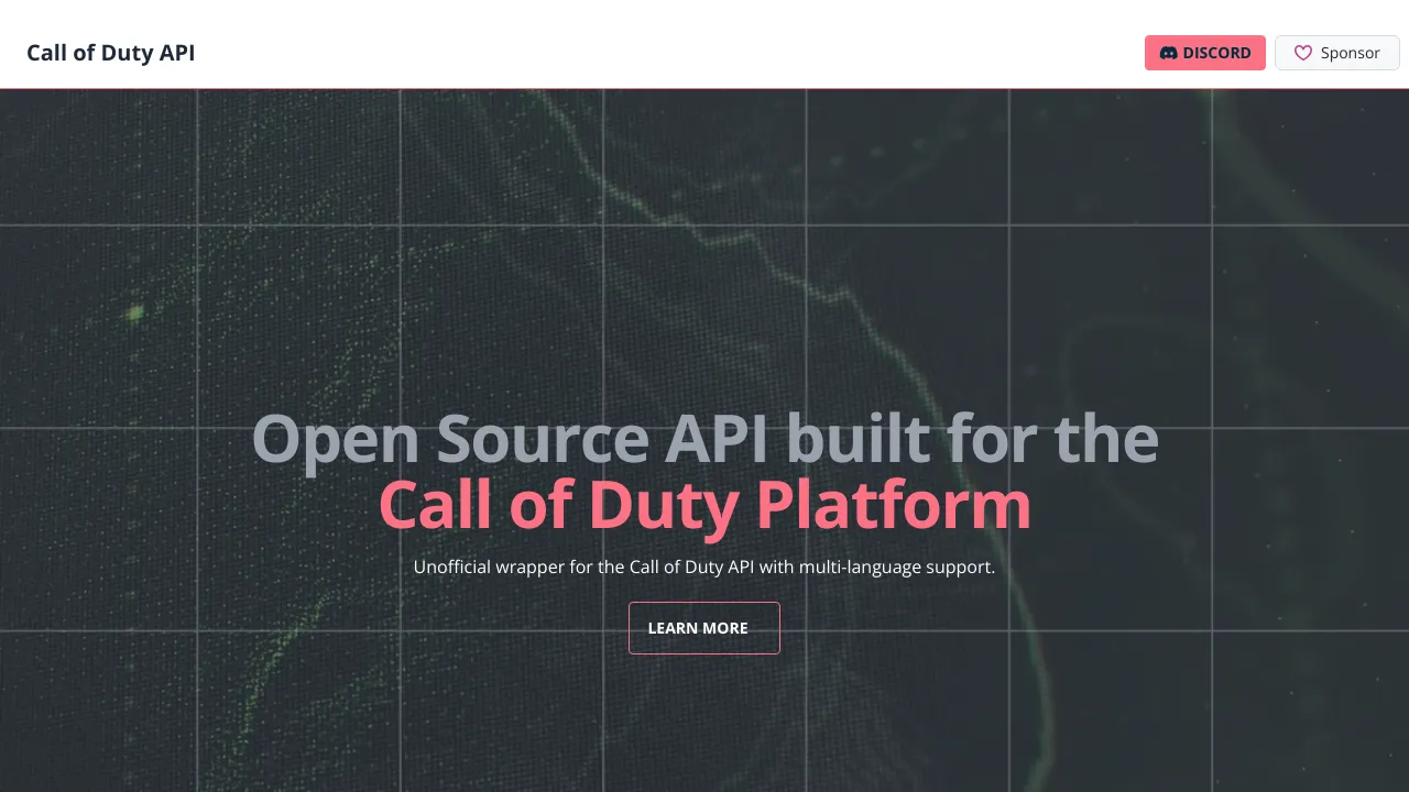 Screenshot of Call of Duty website