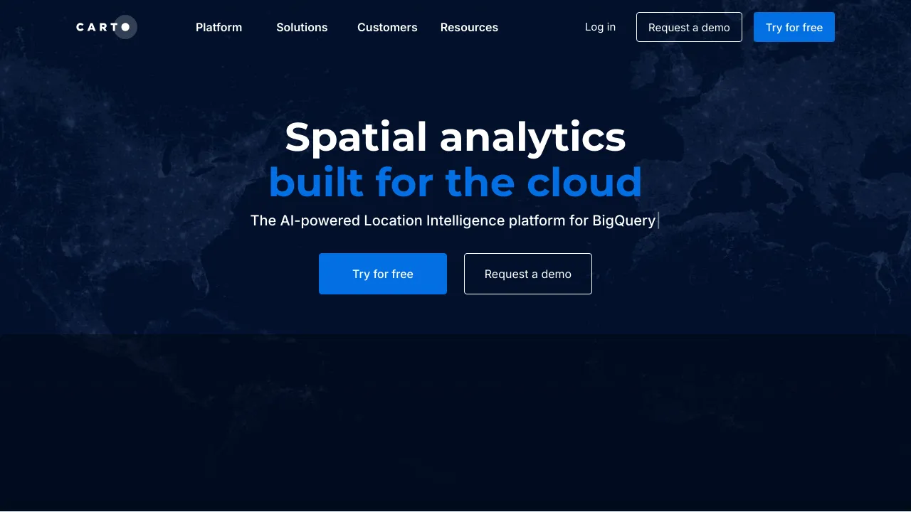 Screenshot of CARTO website