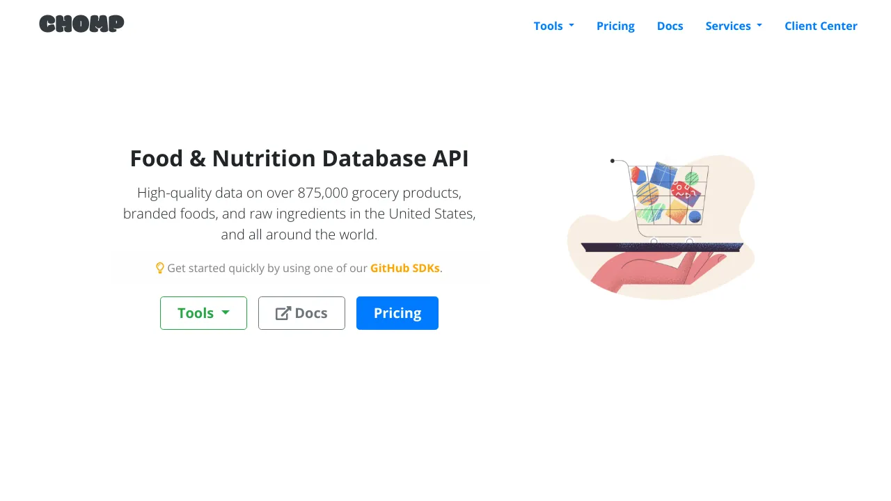 Screenshot of Chomp website