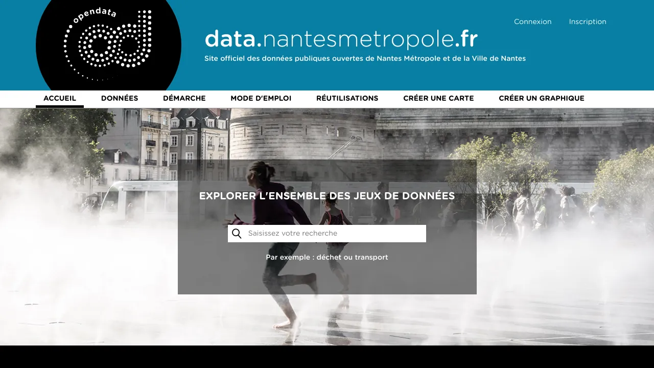 Screenshot of City Nantes Open Data website
