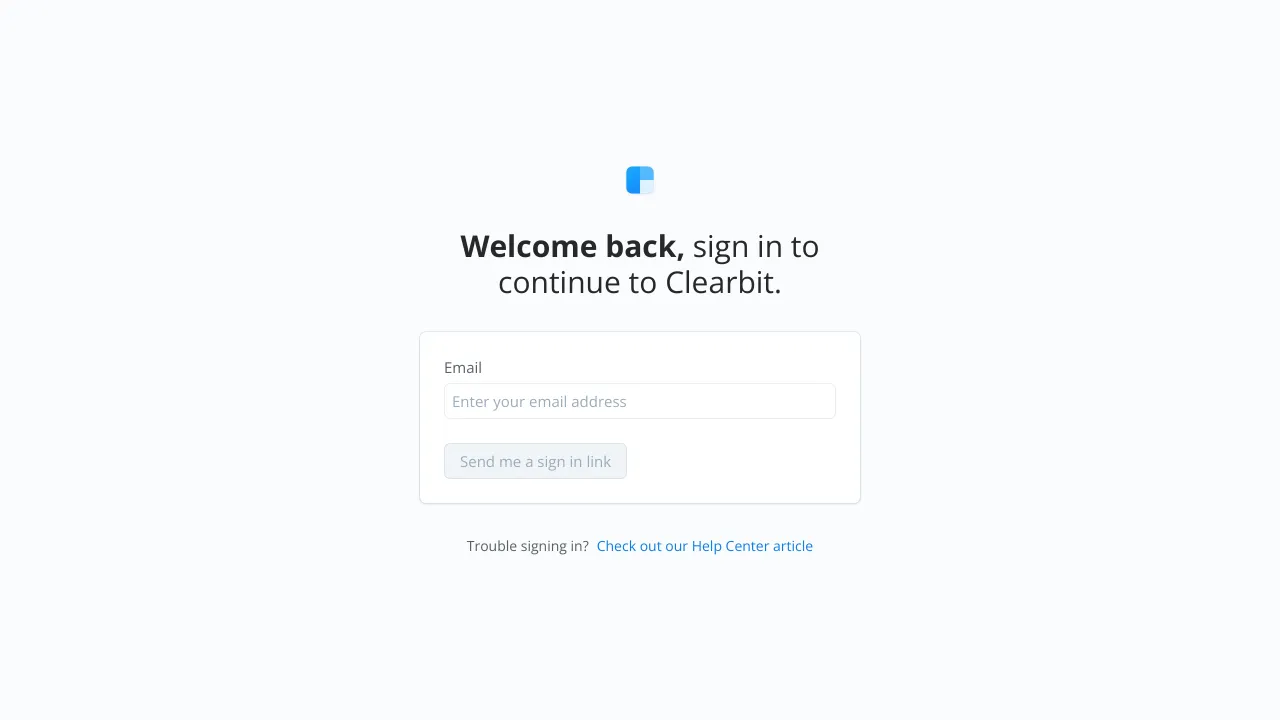 Screenshot of Clearbit Logo website