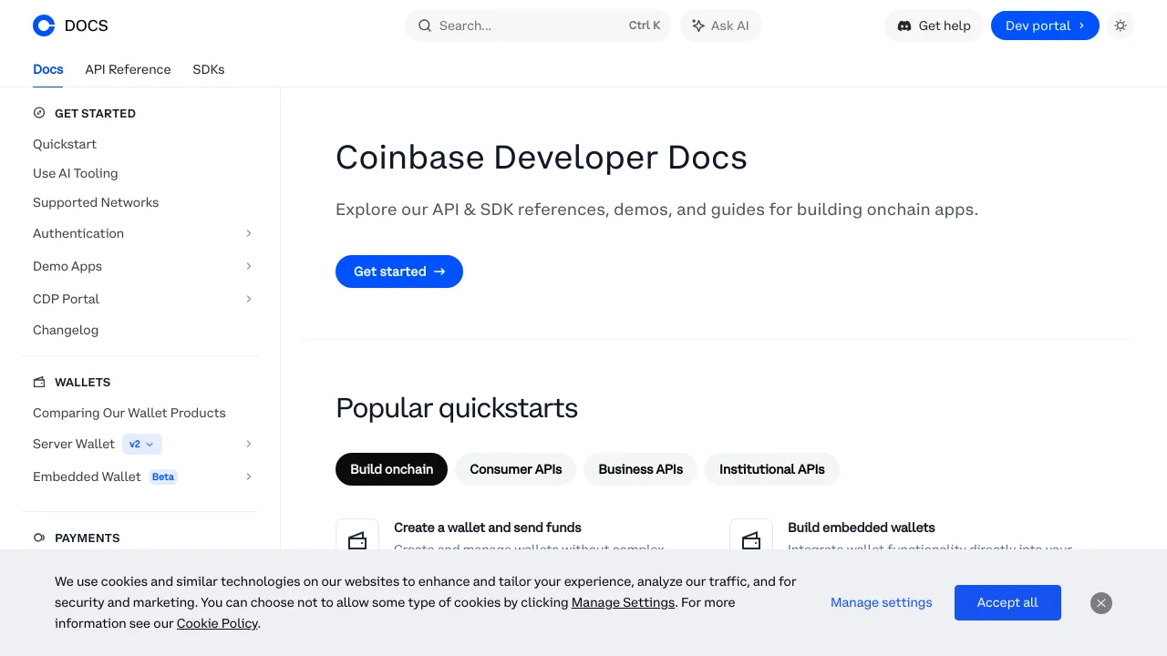 Screenshot of Coinbase Pro website