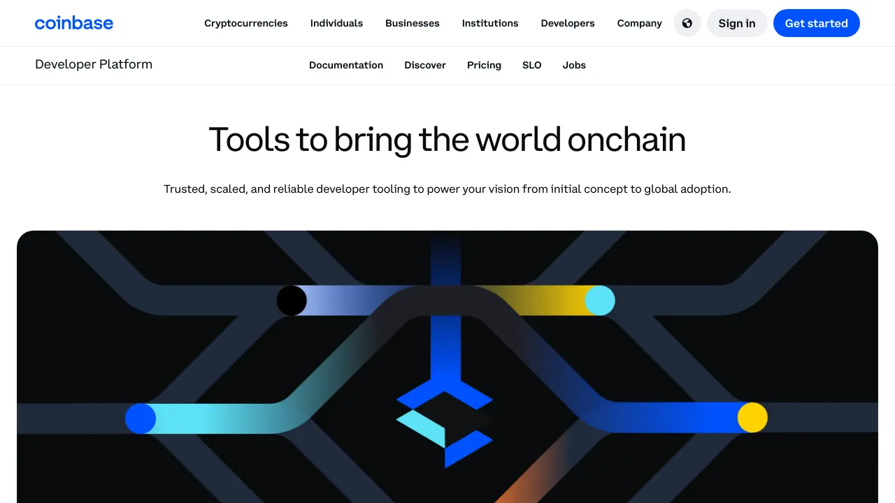 Screenshot of Coinbase website