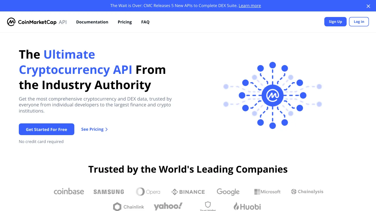 Screenshot of CoinMarketCap website