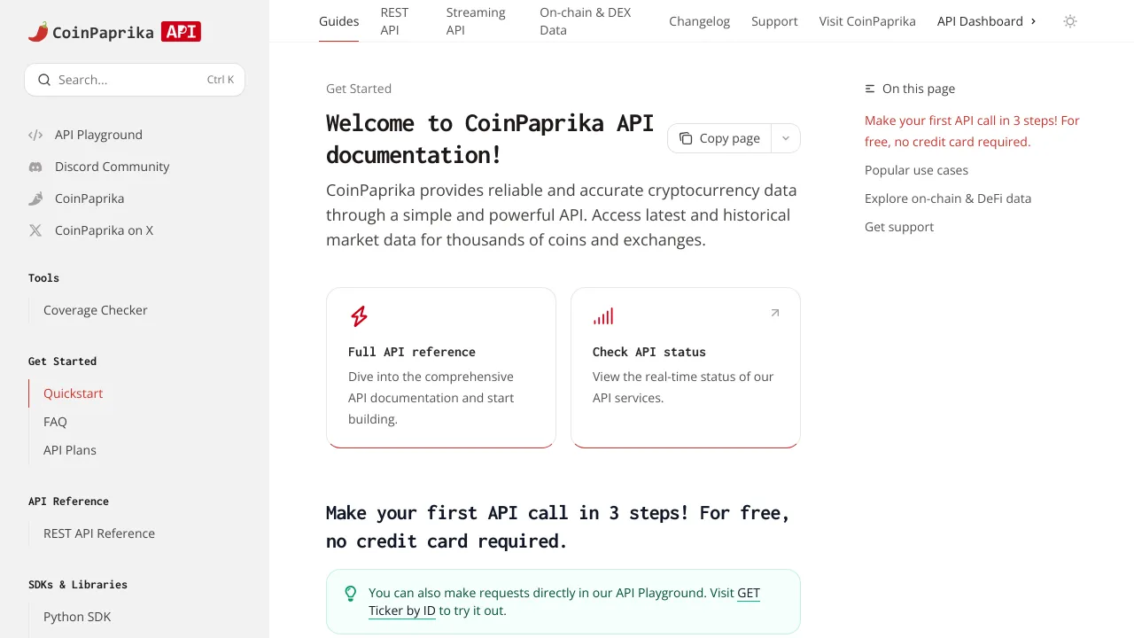 Screenshot of Coinpaprika website