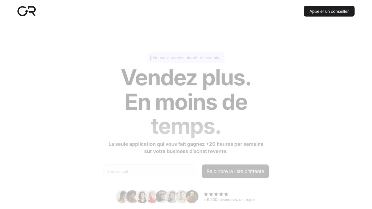 Screenshot of ControlResell website