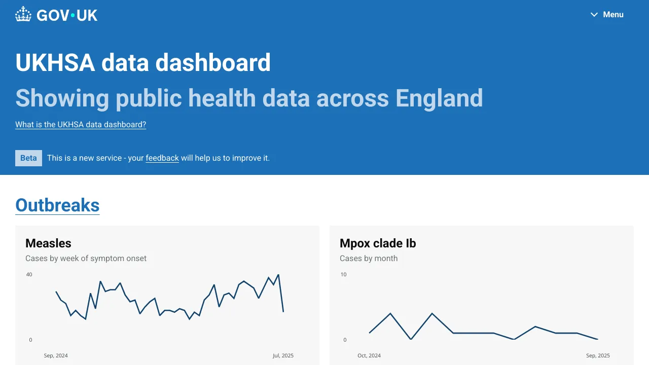Screenshot of Coronavirus UK website