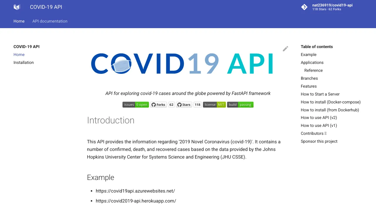 Screenshot of Covid-19 JHU CSSE website