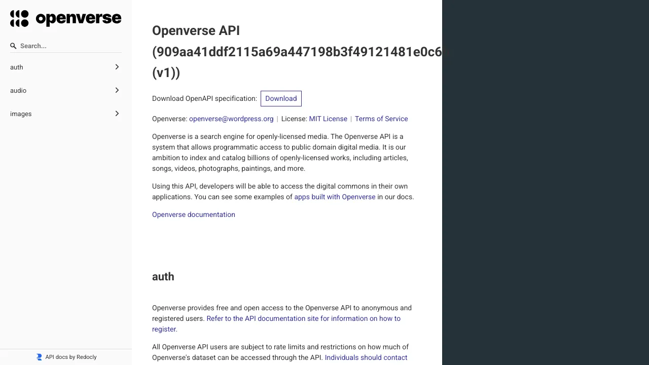 Screenshot of Creative Commons Catalog website