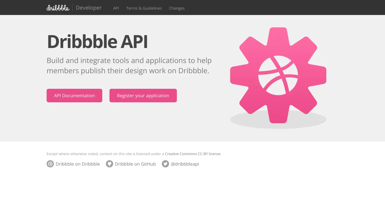 Screenshot of Dribbble website