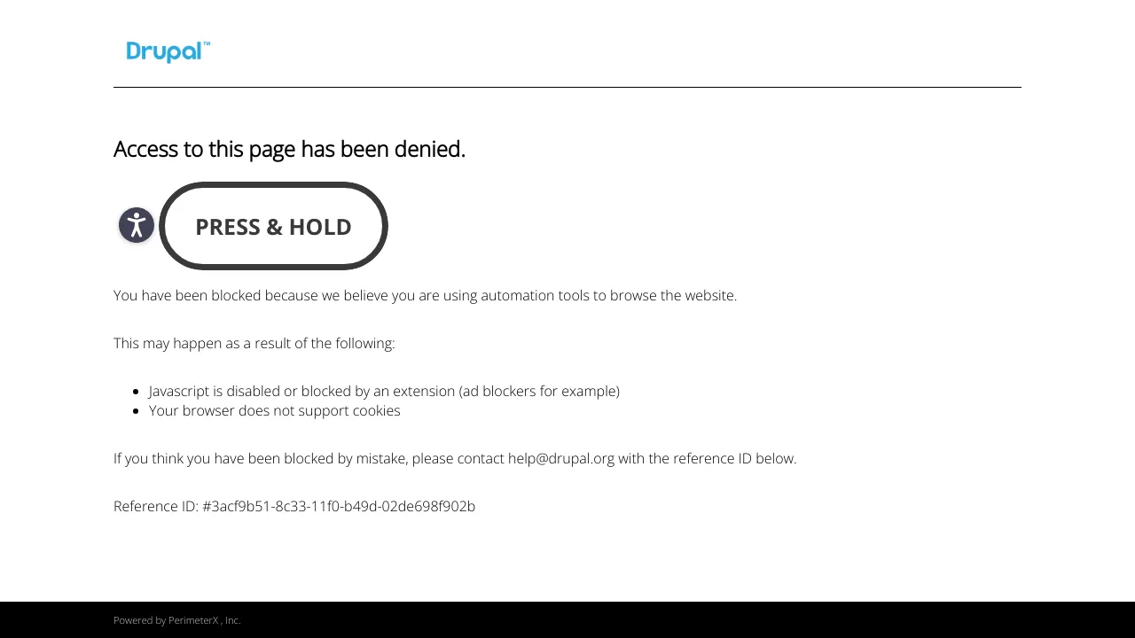 Screenshot of Drupal.org website