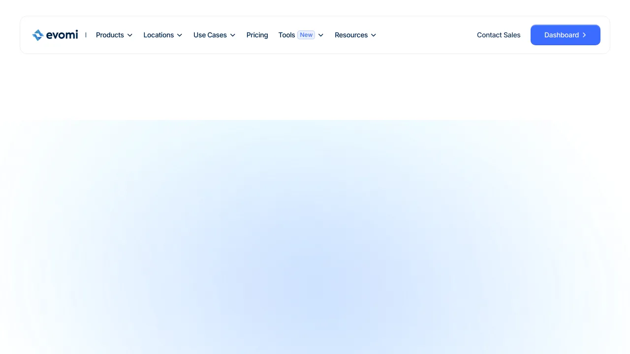 Screenshot of Evomi website