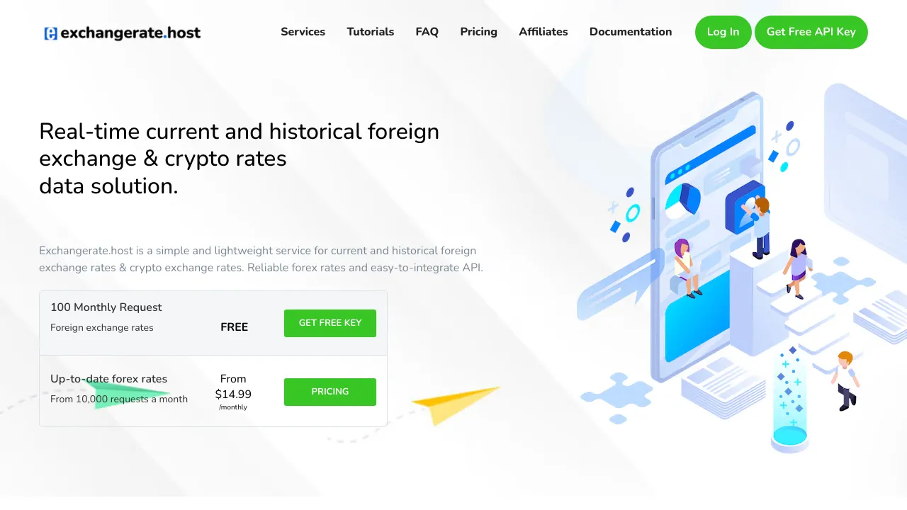 Screenshot of Exchangerate.host website