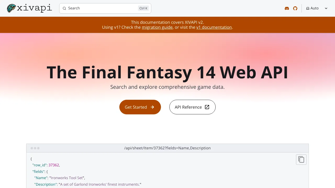 Screenshot of Final Fantasy XIV website