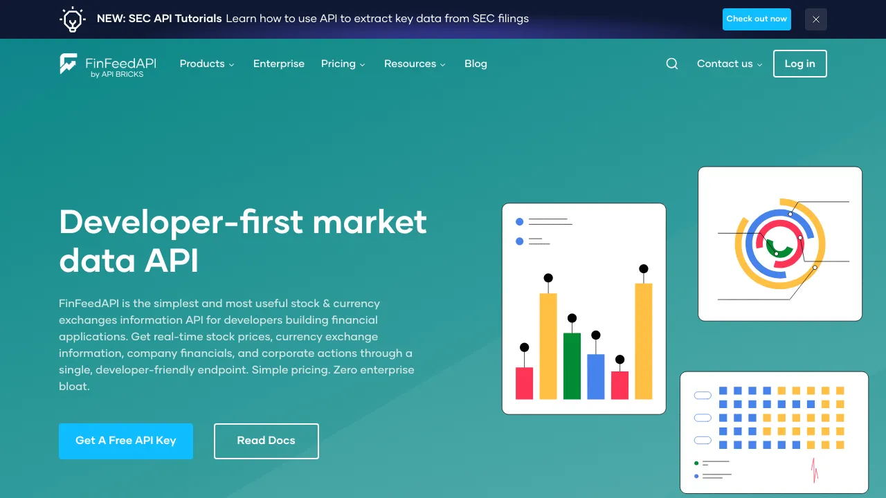 Screenshot of FinFeedAPI website