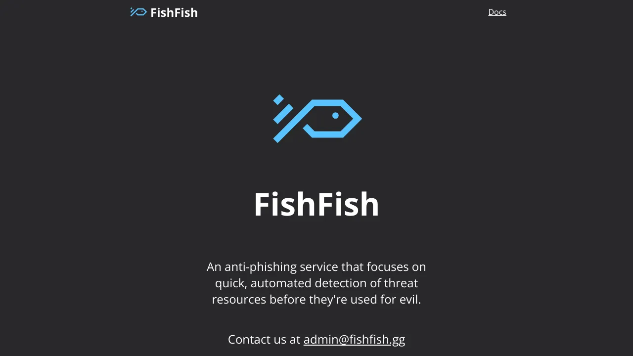 Screenshot of FishFish website