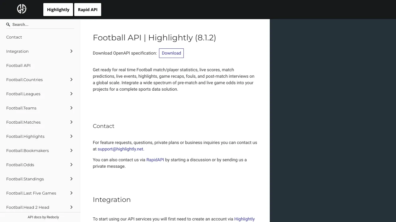 Screenshot of Football Highlights website