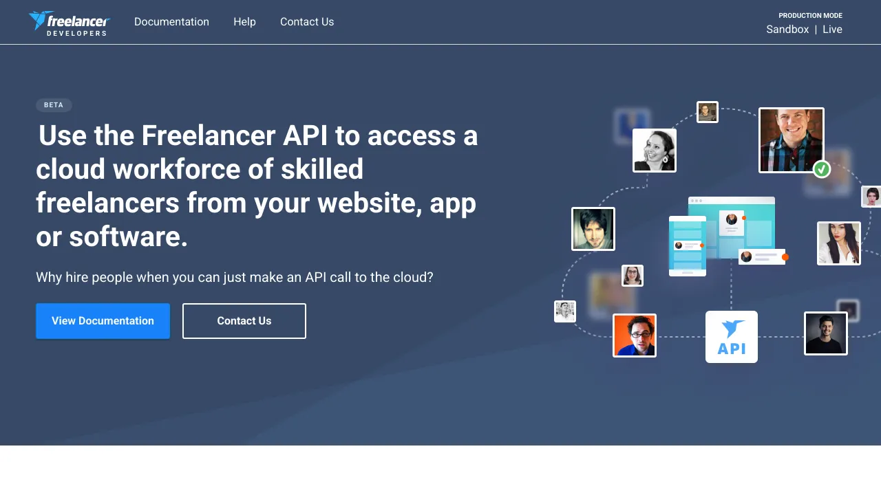 Screenshot of Freelancer website