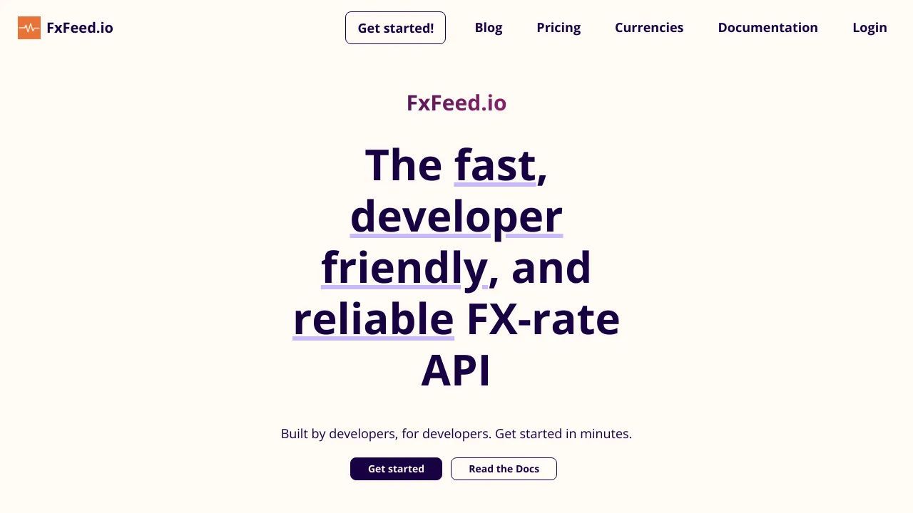 Screenshot of FxFeed.io website