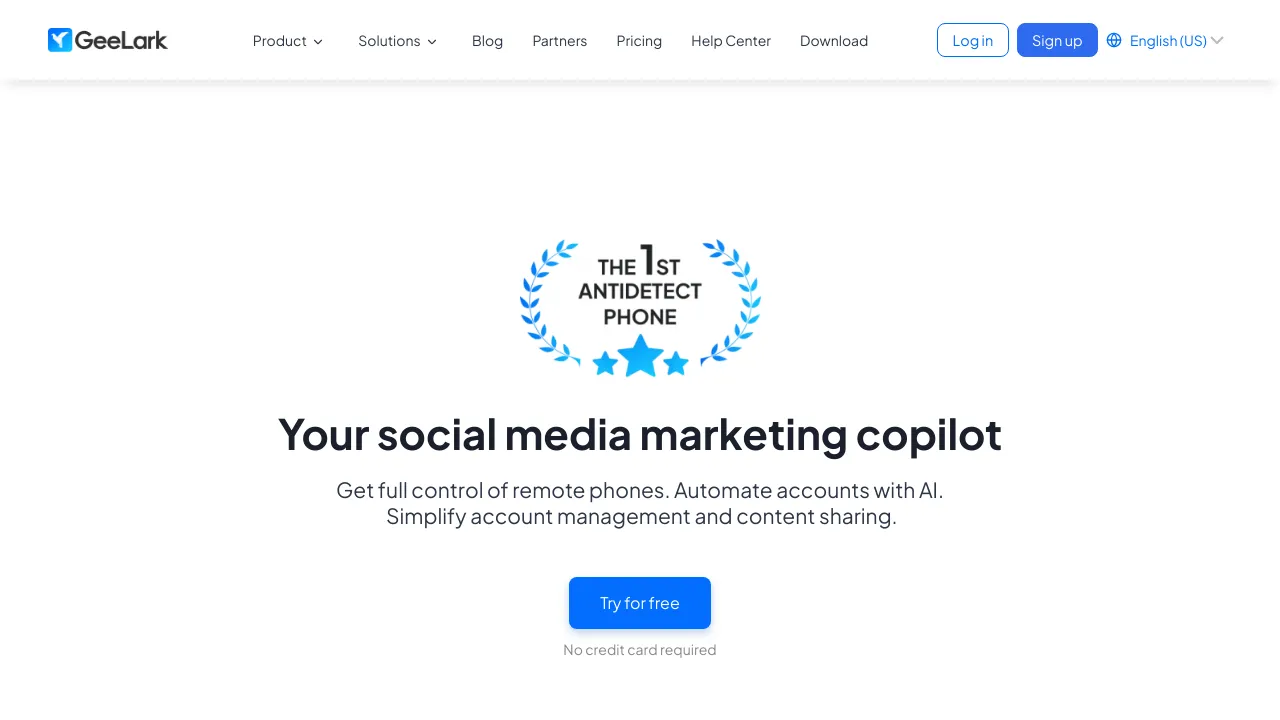 Screenshot of GeeLark website