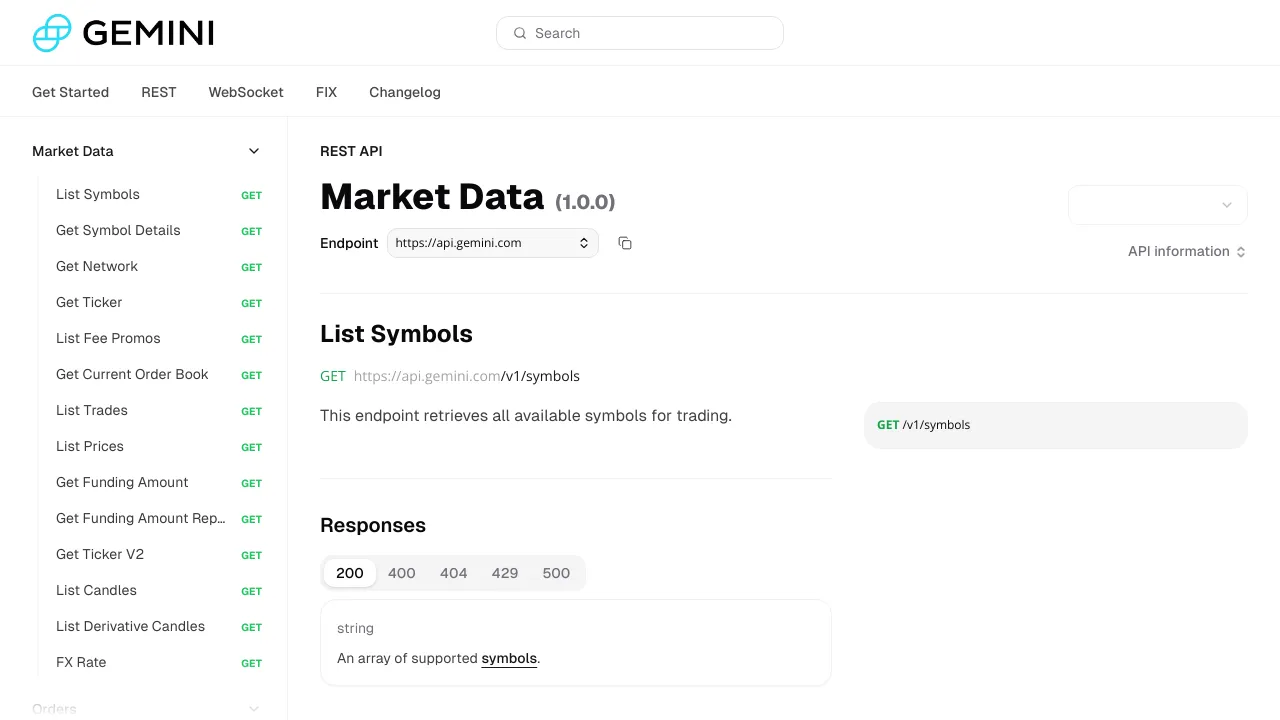 Screenshot of Gemini website