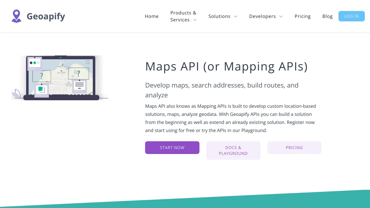 Screenshot of Geoapify website