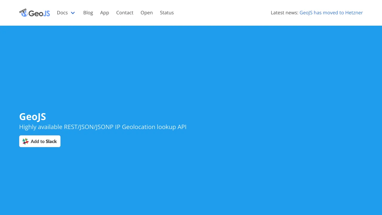 Screenshot of GeoJS website