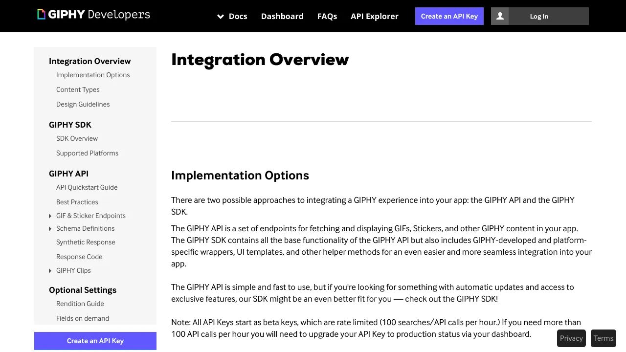 Screenshot of Giphy website