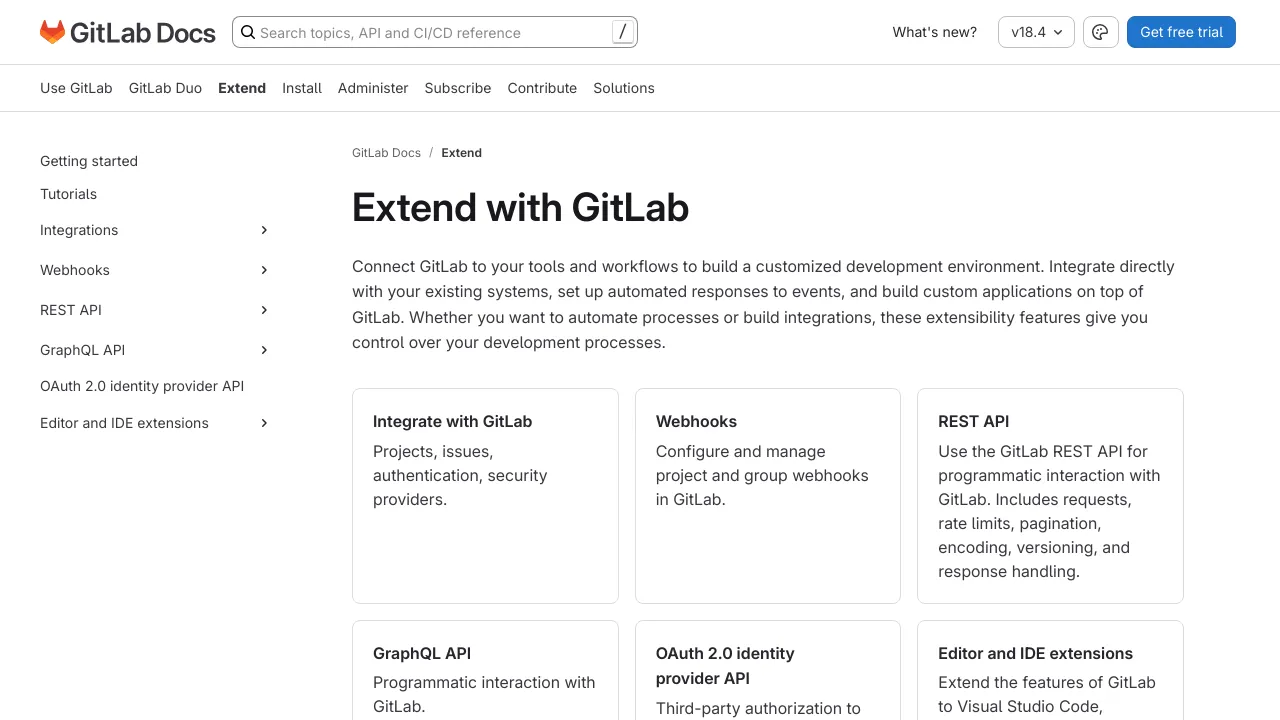 Screenshot of Gitlab website