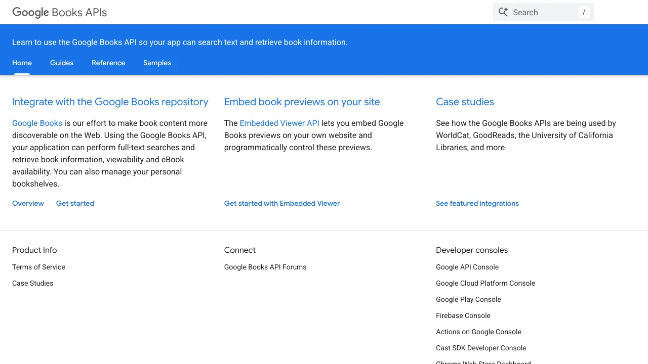 Screenshot of Google Books website