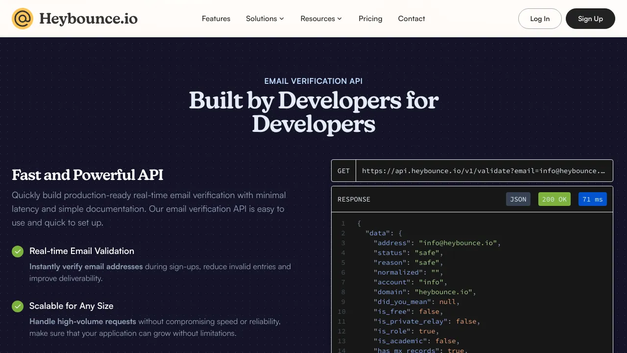 Screenshot of Heybounce website