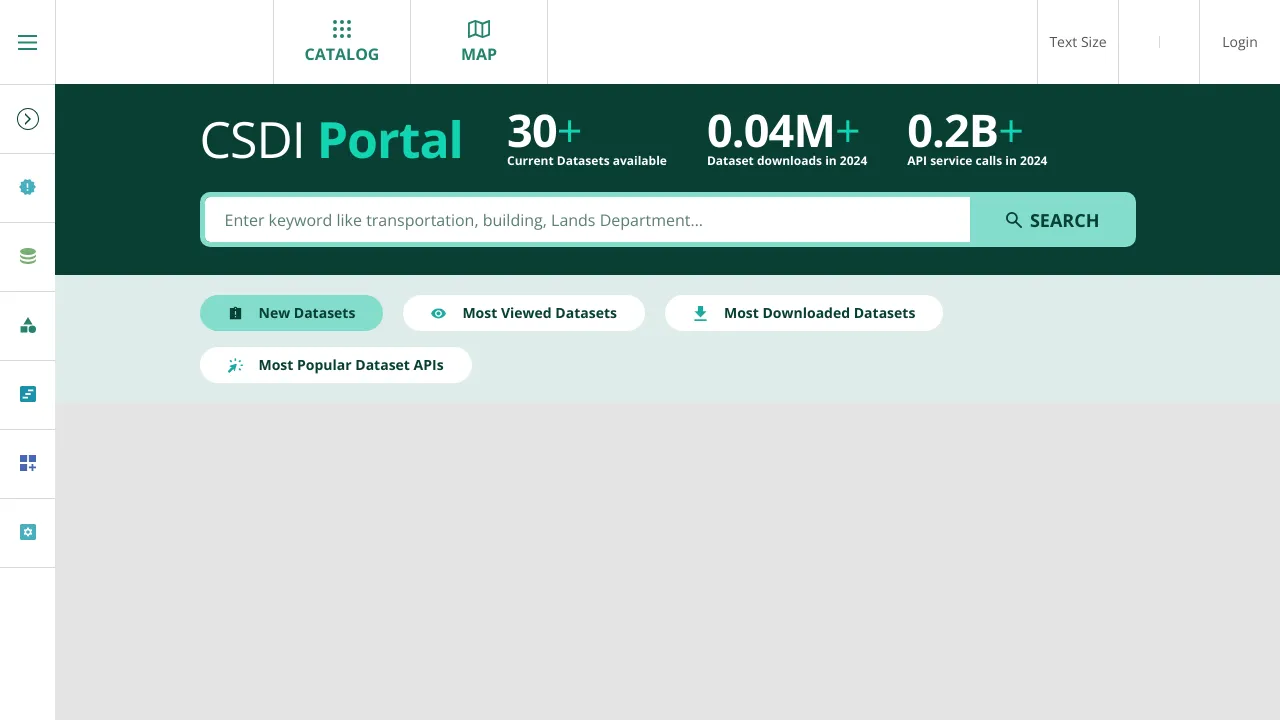 Screenshot of Hong Kong GeoData Store website