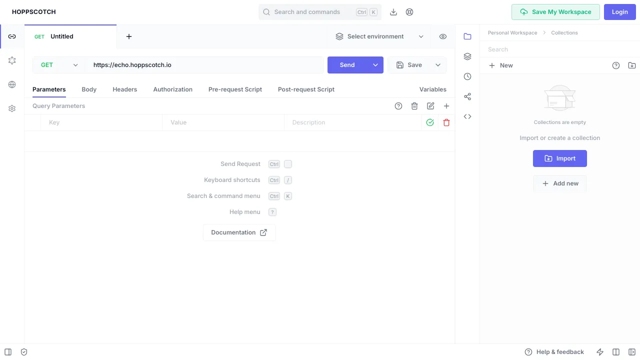 Screenshot of Hoppscotch website