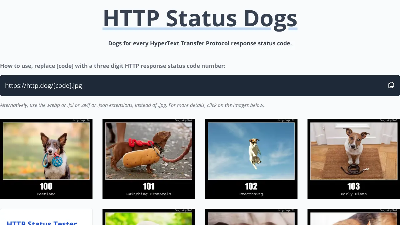 Screenshot of HTTP Dog website
