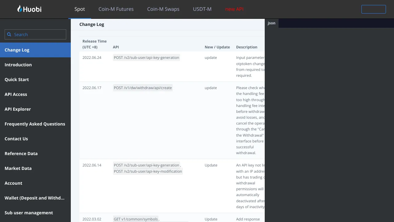 Screenshot of Huobi website