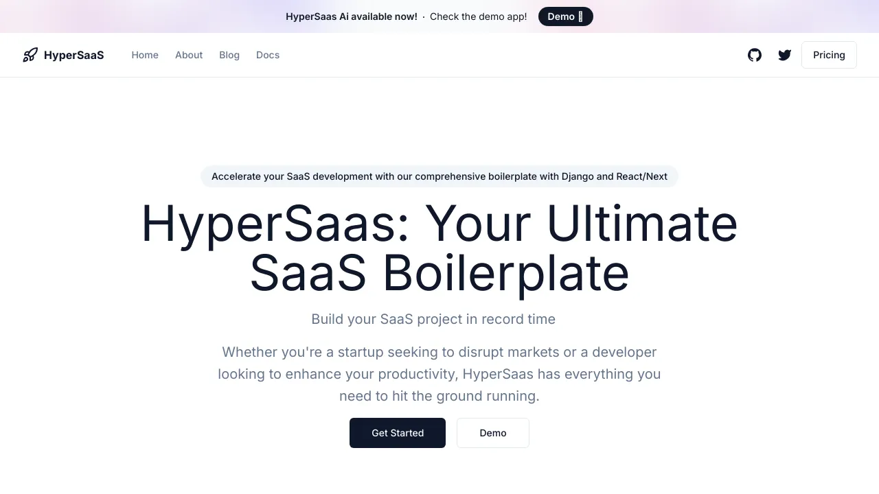 Screenshot of Hyper SaaS website