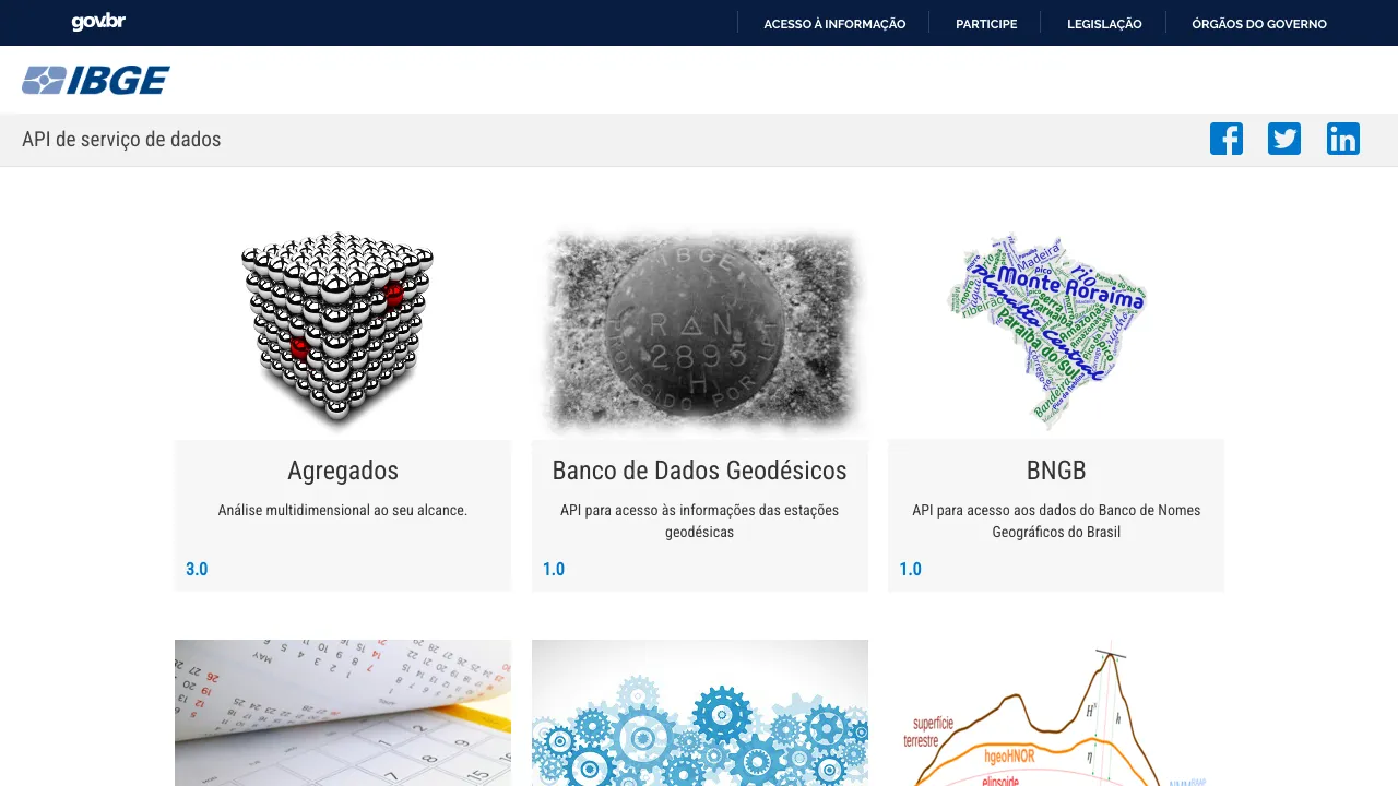 Screenshot of IBGE website